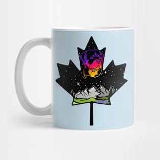 Canadian Maple Leaf Rottweiler Purple/Pink/Yellow Mug